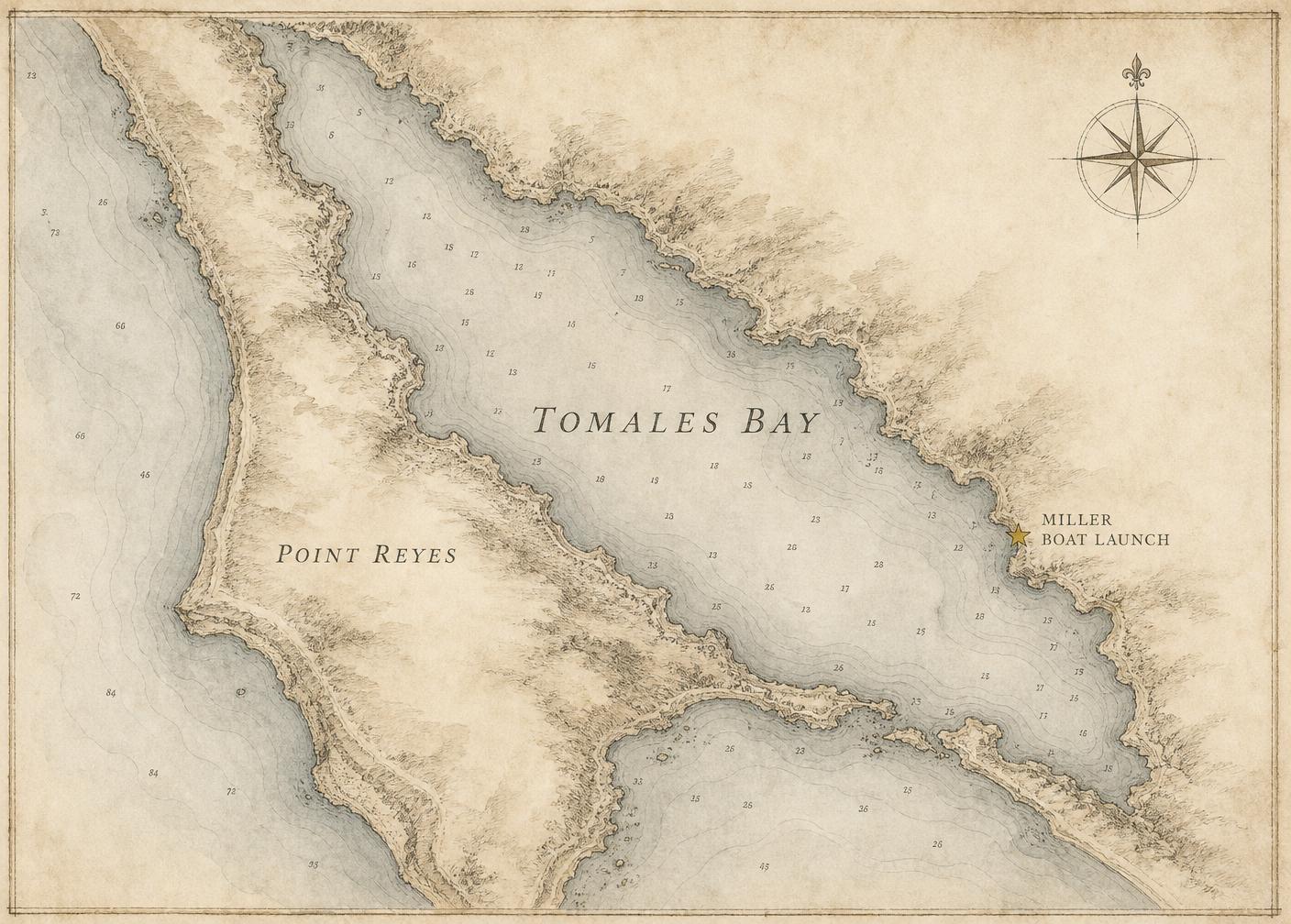 Nautical chart of Miller Boat Launch
